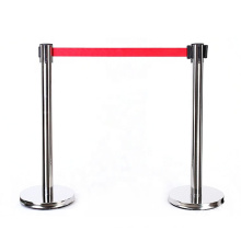 Public isolation and security to Folding Hotel Railing Crowd Control Barrier Stanchion, Stainless Steel Belt/